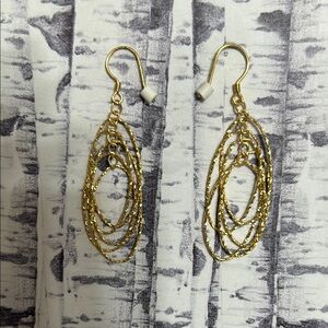 Elegant Gold Dangle Costume Earrings